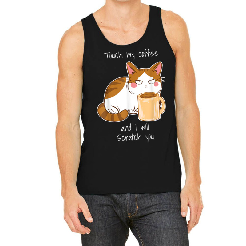 Cute Angry Cat Coffee Monday Caffeine T Shirt Tank Top by ravand | Artistshot