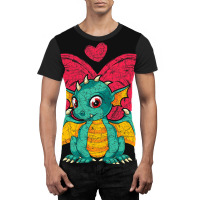 Fantasy Animal Dragon Lover Hearts Cute Dragon Graphic T-shirt | Artistshot