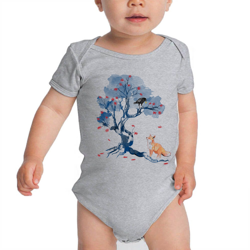 The Fox And Crow Baby Bodysuit by Dr.Monekers | Artistshot