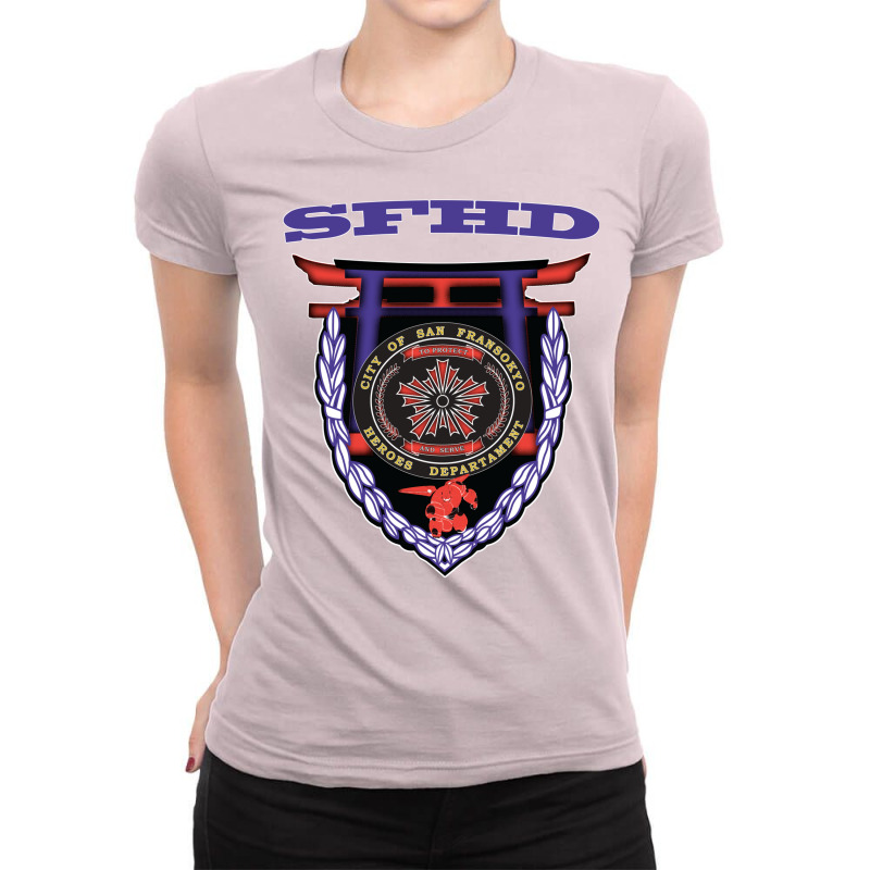 San Fransokyo Heroes Department Ladies Fitted T-Shirt by gulsenteefy6 | Artistshot