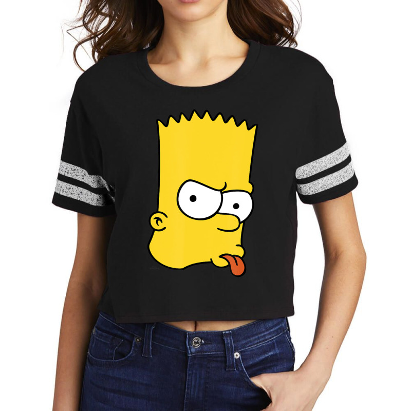 The Simpsons Bart Simpson Big Face Scorecard Crop Tee by longdanouj | Artistshot