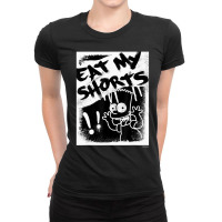 The Simpsons Bart Simpson Eat My Shorts Spray-pain Ladies Fitted T-shirt | Artistshot