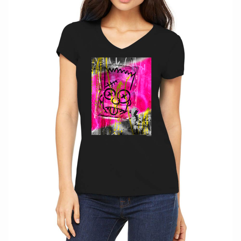 The Simpsons Bart Simpson El Barto Graffiti Women's V-Neck T-Shirt by longdanouj | Artistshot