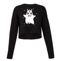 Boonicorn Boo Magical Ghost Unicorn Cute Anime Eyes Halloween Cropped Sweater | Artistshot