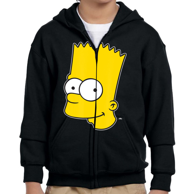 The Simpsons Bart Simpson Face Youth Zipper Hoodie by longdanouj | Artistshot