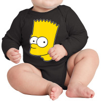 The Simpsons Bart Simpson Face Long Sleeve Baby Bodysuit | Artistshot