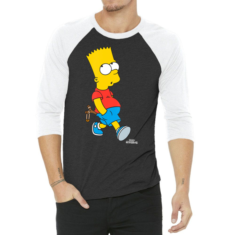 The Simpsons Bart Simpson With Slingshot 3/4 Sleeve Shirt | Artistshot