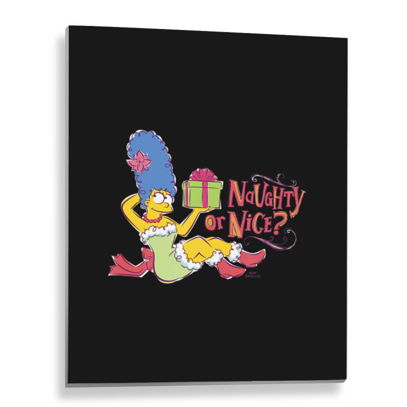 The Simpsons Christmas Marge Naughty Or Nice Metal Print Vertical | Artistshot