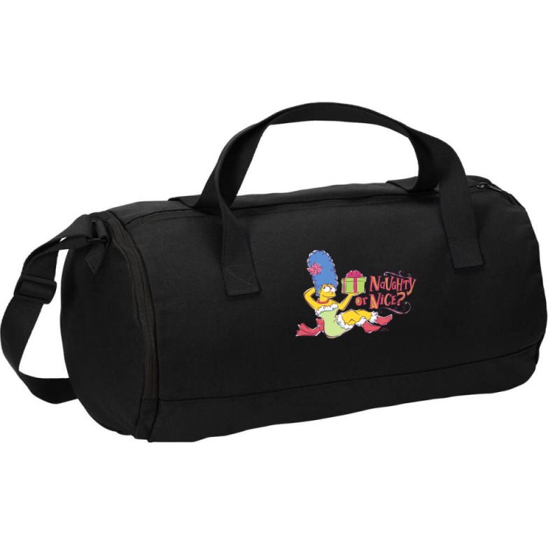 The Simpsons Christmas Marge Naughty Or Nice Duffel Bag | Artistshot