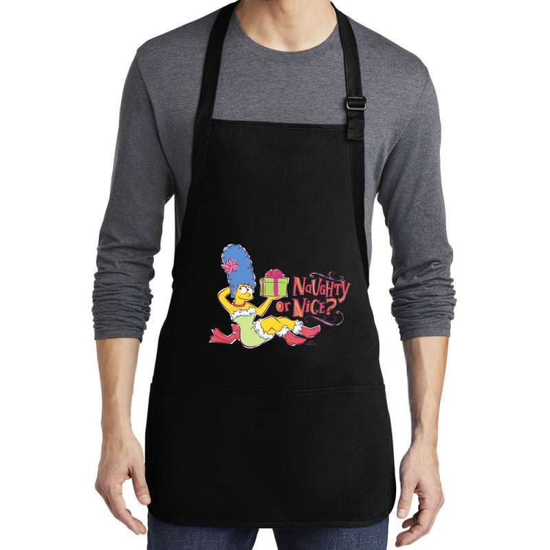 The Simpsons Christmas Marge Naughty Or Nice Medium-length Apron | Artistshot