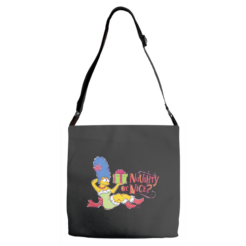 The Simpsons Christmas Marge Naughty Or Nice Adjustable Strap Totes | Artistshot