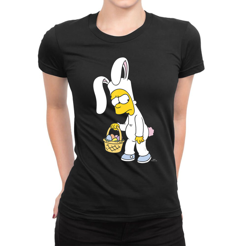 The Simpsons Easter Bunny Bart Simpson V-2 Ladies Fitted T-Shirt by longdanouj | Artistshot