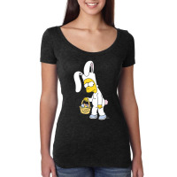 The Simpsons Easter Bunny Bart Simpson V-2 Women's Triblend Scoop T-shirt | Artistshot