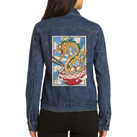 Ramen Dragon Japanese Noodles Soup Ladies Denim Jacket | Artistshot