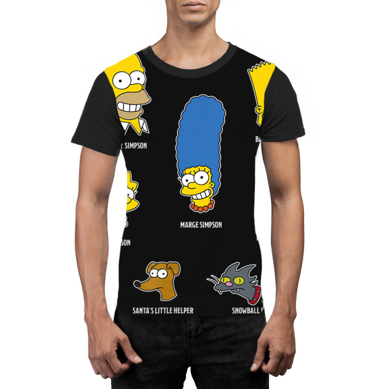 The Simpsons Family Faces C2 Graphic T-shirt by longdanouj | Artistshot