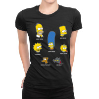 The Simpsons Family Faces C2 Ladies Fitted T-shirt | Artistshot