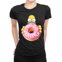 The Simpsons Homer Can't Talk Eating Donut Ladies Fitted T-shirt | Artistshot