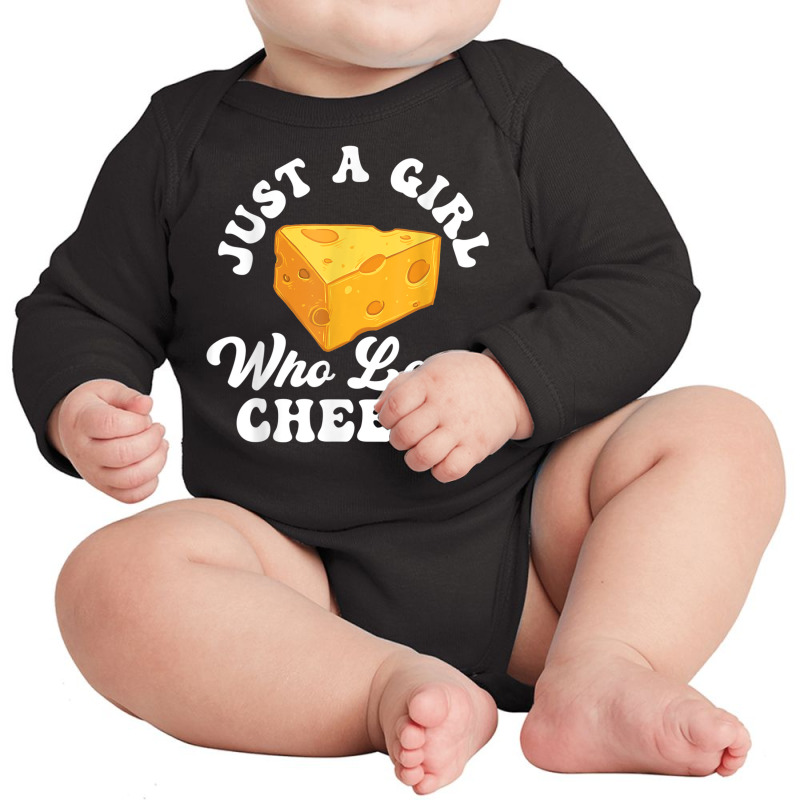 Just A Girl Who Loves Cheese   Cheddar Parmesan Da Long Sleeve Baby Bodysuit | Artistshot