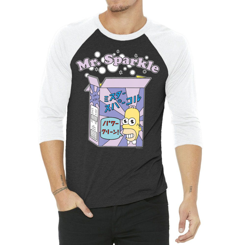 The Simpsons Homer Mr. Sparkle Kanji Box Bubbles V 3/4 Sleeve Shirt by longdanouj | Artistshot