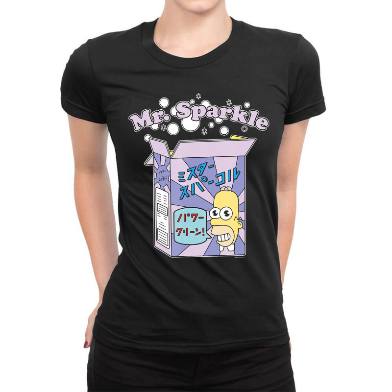 The Simpsons Homer Mr. Sparkle Kanji Box Bubbles V Ladies Fitted T-Shirt by longdanouj | Artistshot