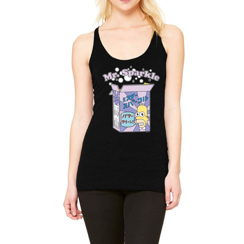 The Simpsons Homer Mr. Sparkle Kanji Box Bubbles V Racerback Tank by longdanouj | Artistshot