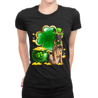 Malinois Dog Shamrock St Patricks Day Dog Irish Gi Ladies Fitted T-shirt | Artistshot