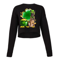 Malinois Dog Shamrock St Patricks Day Dog Irish Gi Cropped Sweater | Artistshot