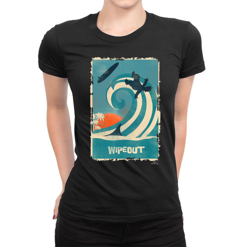 The Simpsons Homer Retro Vintage Wipeout Vacation Ladies Fitted T-Shirt by longdanouj | Artistshot