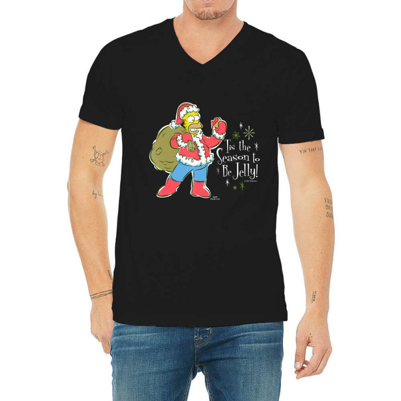 The Simpsons Homer Santa Christmas Season To Be Je V-Neck Tee by longdanouj | Artistshot