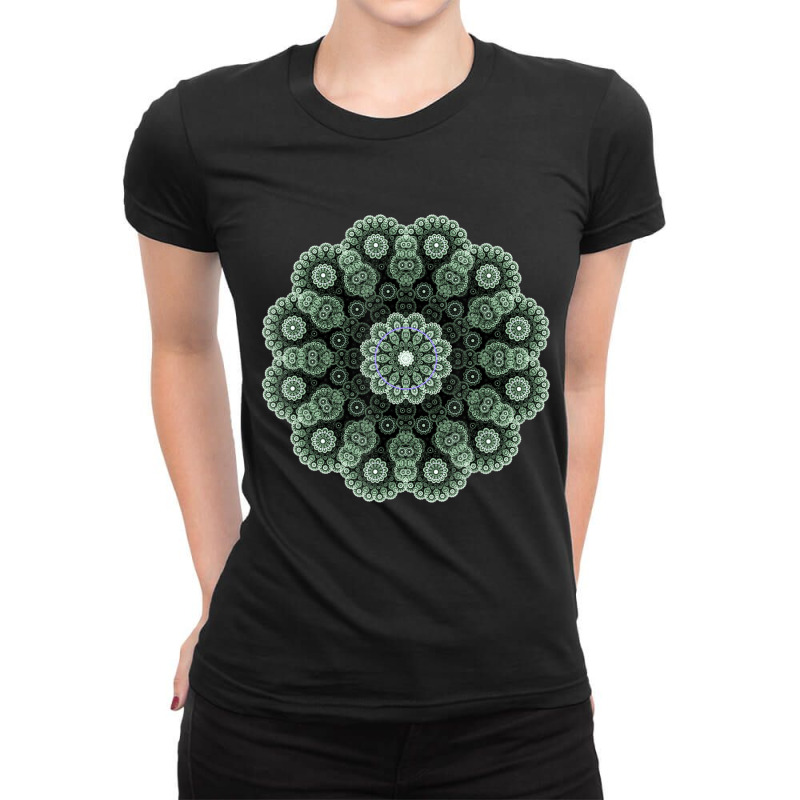 Mandala Sacred Geometry Prana Art Yoga Mantra Om G Ladies Fitted T-Shirt by donellajeremykoa | Artistshot