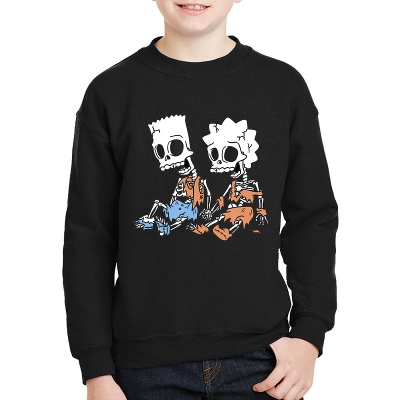 The Simpsons Bart & Lisa Skeletons Youth Sweatshirt by longdanouj | Artistshot