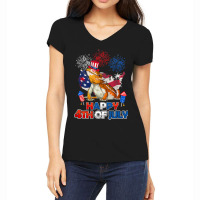 Bearded Dragon American Flag Fireworks Happy 4th O Women's V-neck T-shirt | Artistshot