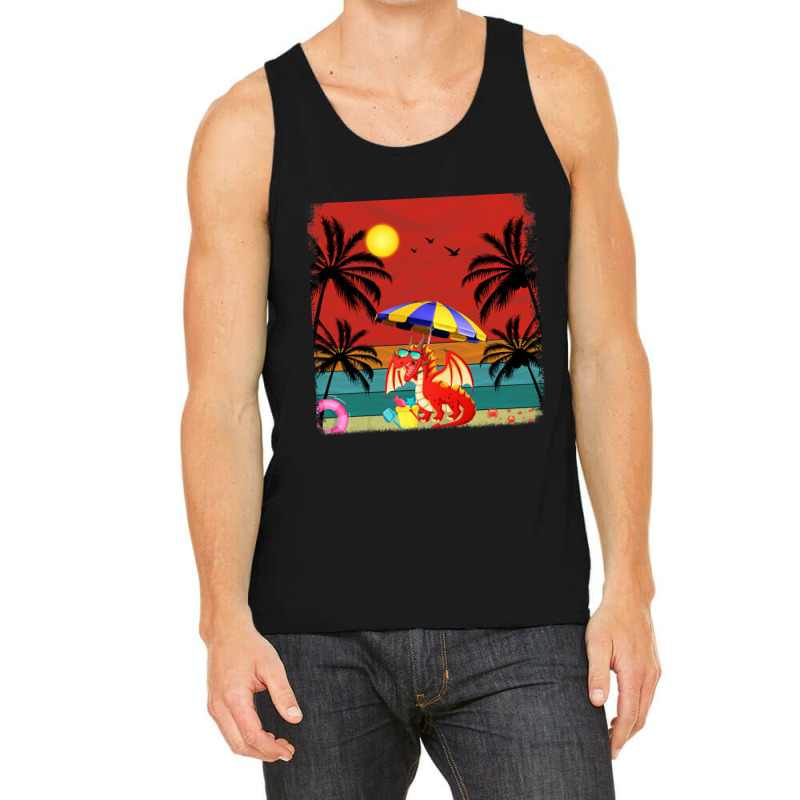 Beach Coconut Tree Retro Graphic Dragon Lover Summ Tank Top by whoretacarpal | Artistshot