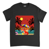 Beach Coconut Tree Retro Graphic Dragon Lover Summ Classic T-shirt | Artistshot