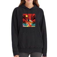 Beach Coconut Tree Retro Graphic Dragon Lover Summ Vintage Hoodie | Artistshot