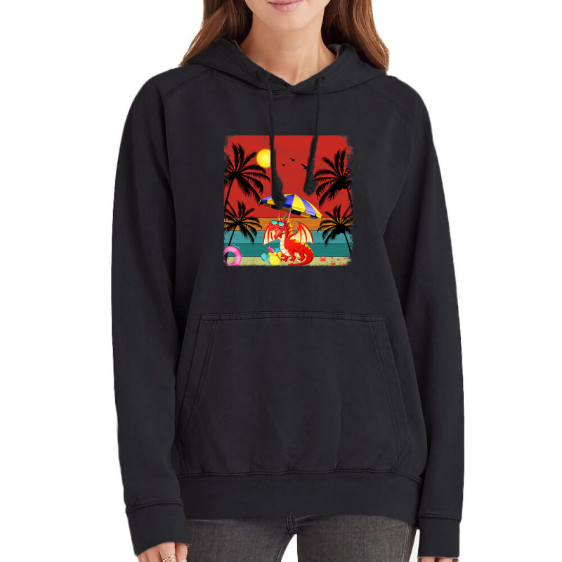 Beach Coconut Tree Retro Graphic Dragon Lover Summ Vintage Hoodie by whoretacarpal | Artistshot