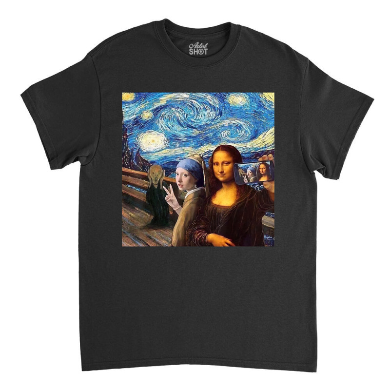 Mona Lisa Girl With A Pearl Earring The Scream Sta Classic T-shirt by donellajeremykoa | Artistshot