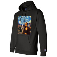 Mona Lisa Girl With A Pearl Earring The Scream Sta Champion Hoodie | Artistshot