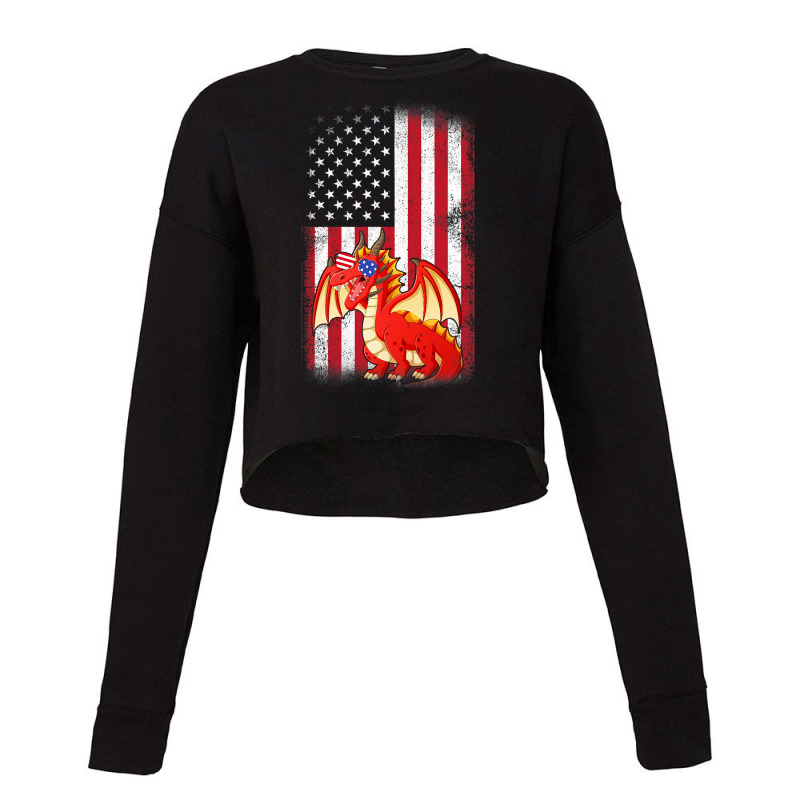 Dragon American Flag Boys Girls Men Women Fourth O Cropped Sweater by whoretacarpal | Artistshot