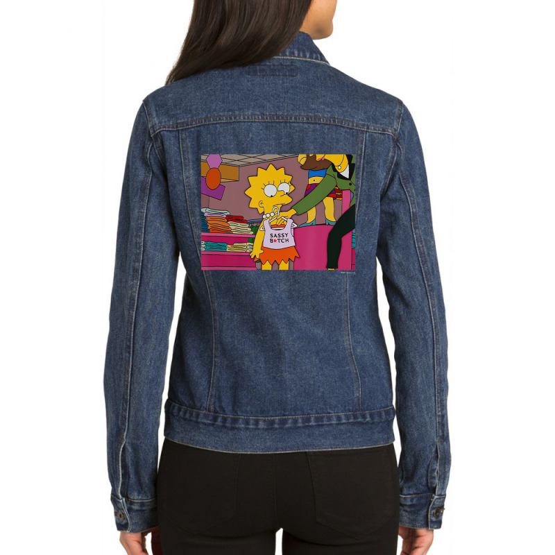 The Simpsons Lisa Sassy V1 Ladies Denim Jacket by longdanouj | Artistshot