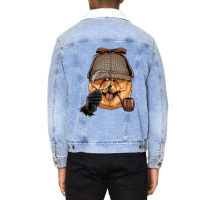 Detective Chow Chow Doggo Spy Investigator Puppy D Unisex Sherpa-lined Denim Jacket | Artistshot