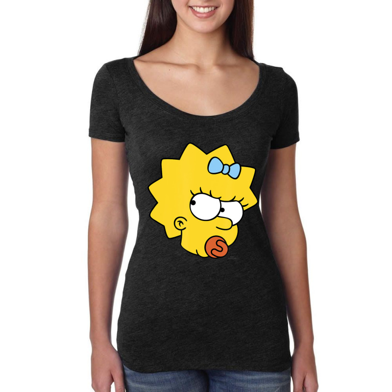 The Simpsons Maggie Simpson Angry Big Face Women's Triblend Scoop T-shirt by longdanouj | Artistshot