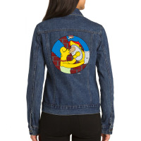 The Simpsons Marge And Homer Pie Man Upside Down K Ladies Denim Jacket | Artistshot