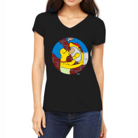 The Simpsons Marge And Homer Pie Man Upside Down K Women's V-neck T-shirt | Artistshot