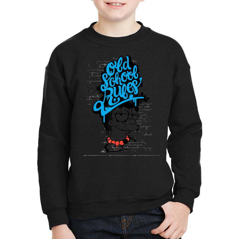 The Simpsons Marge Old School Rules Graffiti Youth Sweatshirt by longdanouj | Artistshot