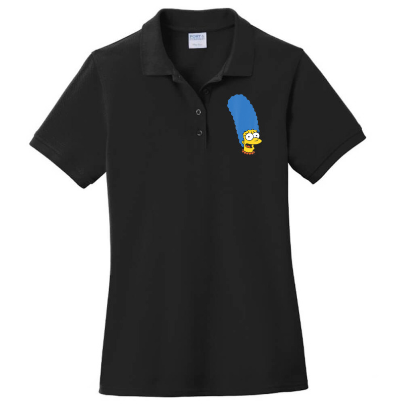 The Simpsons Marge Simpson Big Face Ladies Polo Shirt by longdanouj | Artistshot