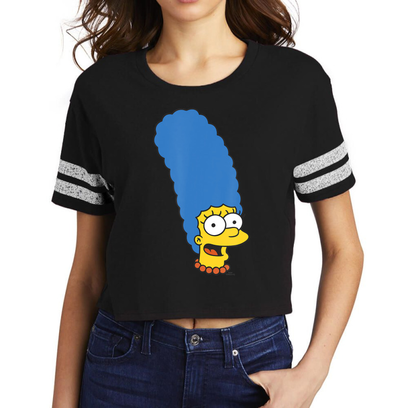 The Simpsons Marge Simpson Big Face Scorecard Crop Tee by longdanouj | Artistshot