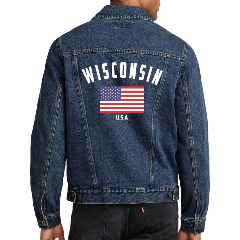 Wisconsin Men Denim Jacket by Chris Ceconello | Artistshot