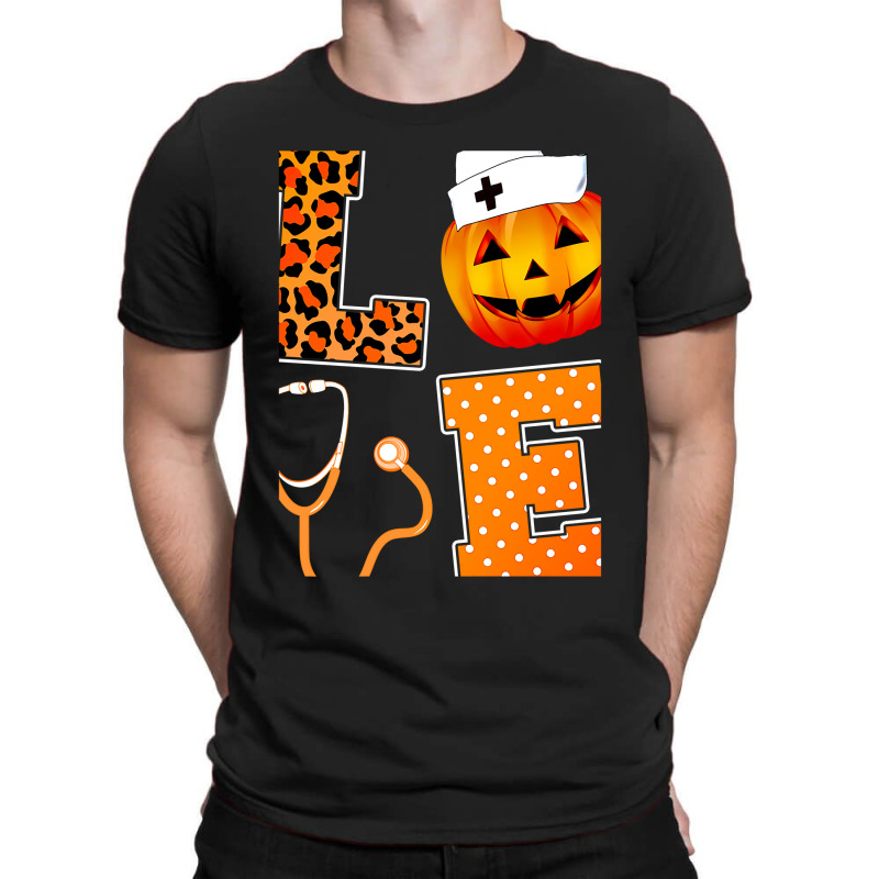 Leopard Love Halloween Pumpkin Fall Nurse Doctor G T-shirt | Artistshot