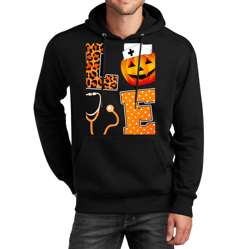 Leopard Love Halloween Pumpkin Fall Nurse Doctor G Unisex Hoodie | Artistshot